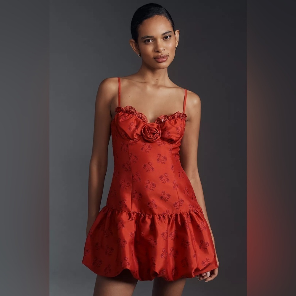 NWT! Anthropologie Red For Love & Lemons Annika Mini Dress - Multiple Sizes 🏀
